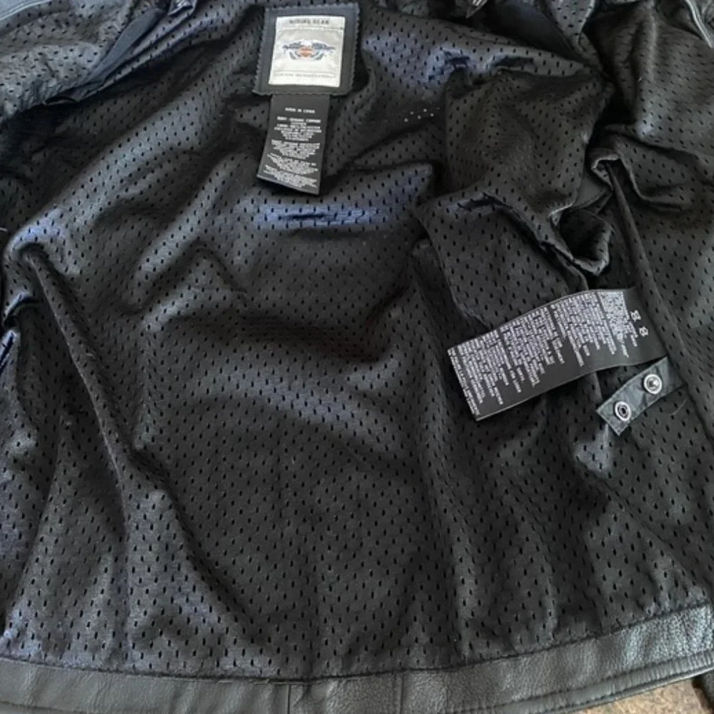 Authentic Harley Davidson Miss Enthusiast Black Leather Jacket Medium EUC‌ - Picture 7 of 7